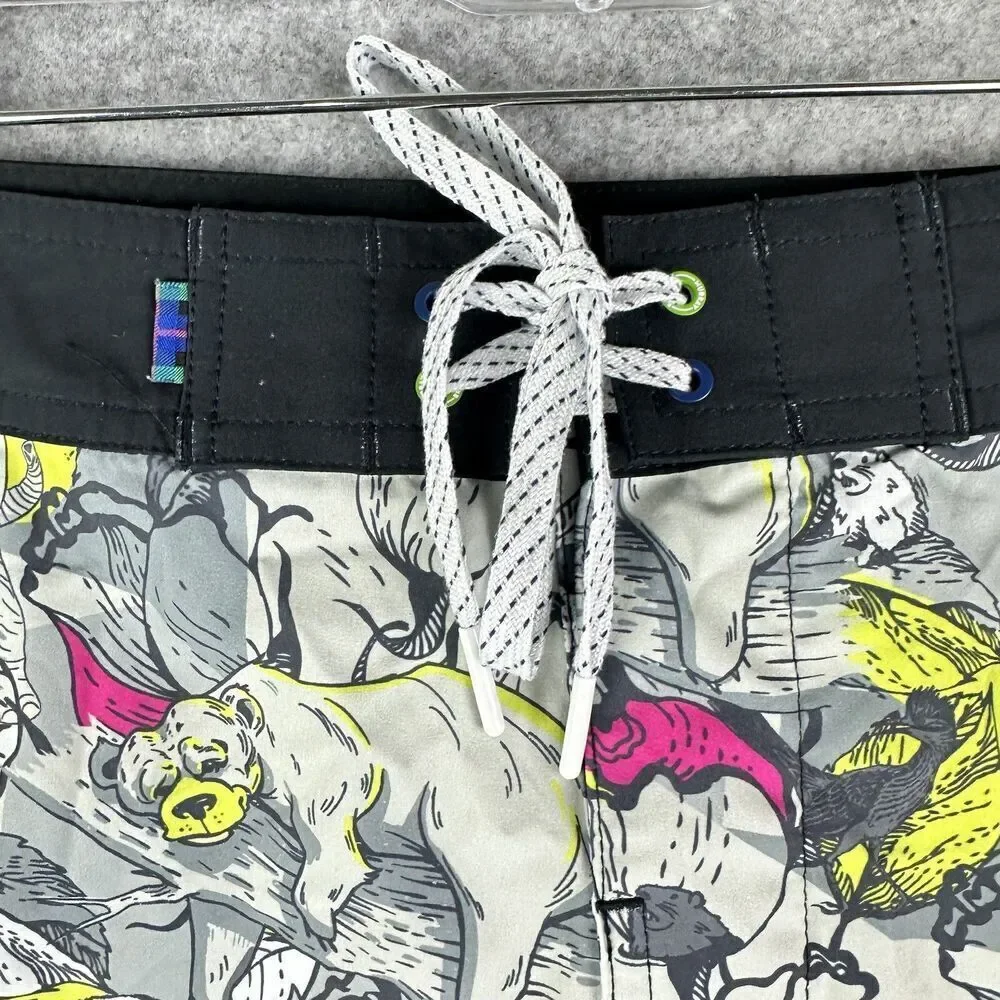 William Murray Board Shorts Mens 30 Allover Animal Print Beach Weekend Preppy
